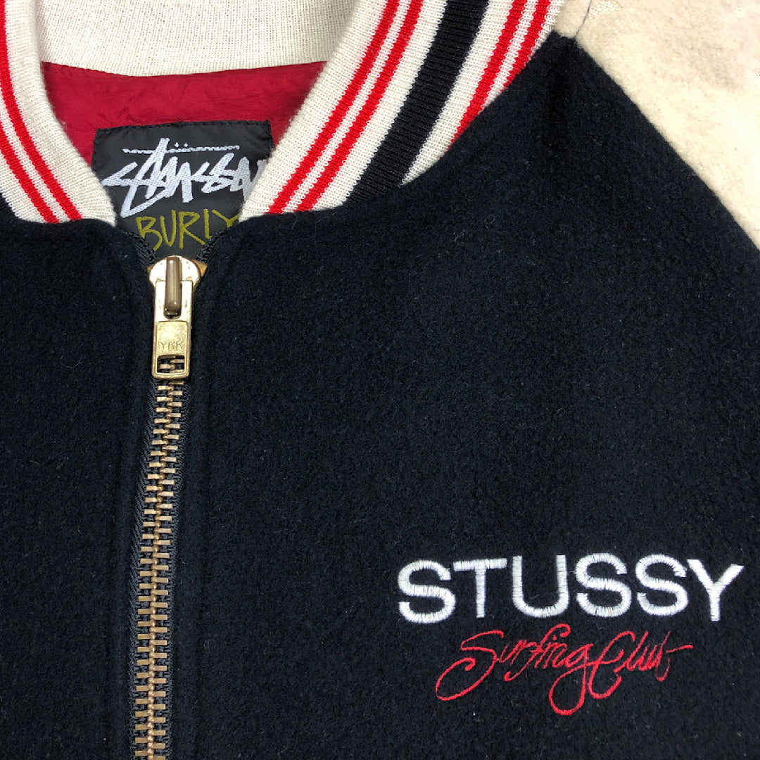 Vintage Stussy Surf Club Wool Varsity Jacket (1991) – search studios
