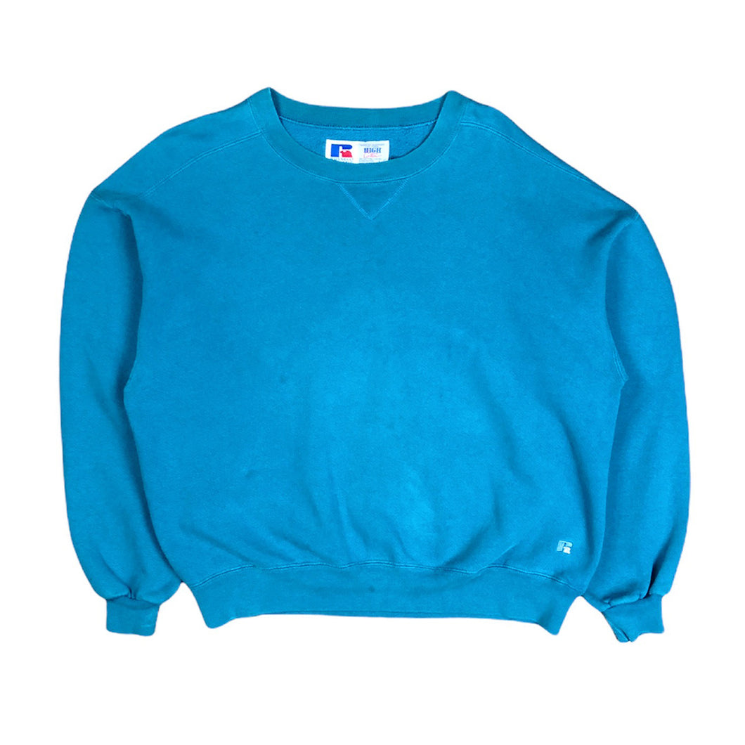 Vintage Russell Turquoise High Cotton Sweatshirt (90s)